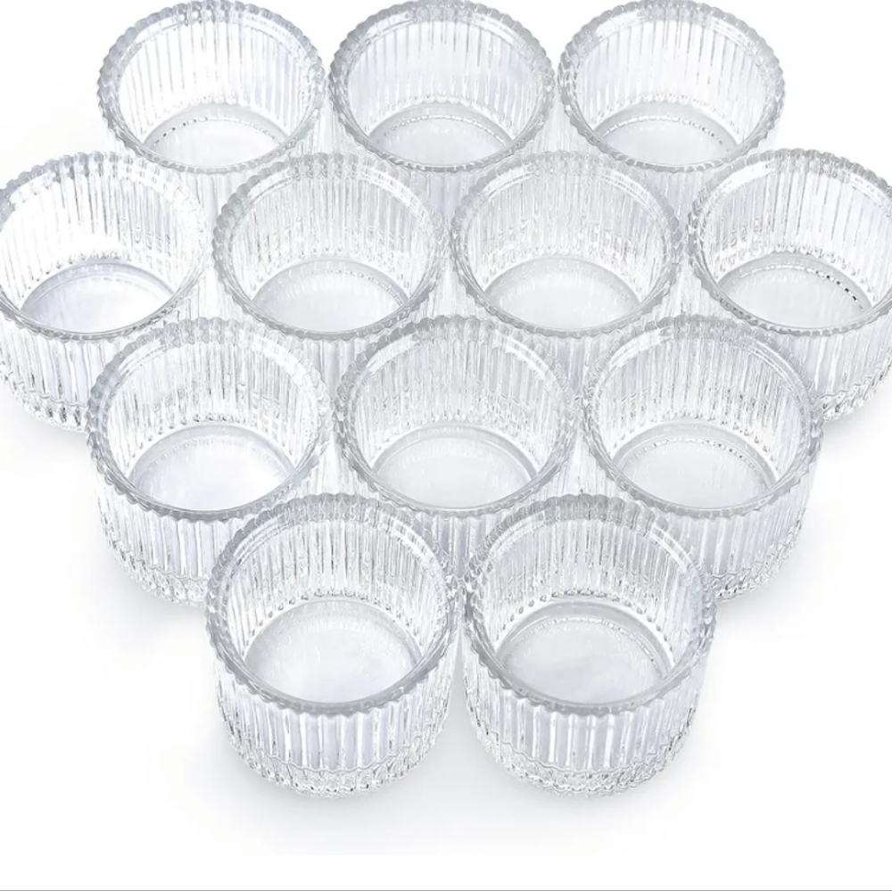 Votive Candle Holders Clear Glass 12pk